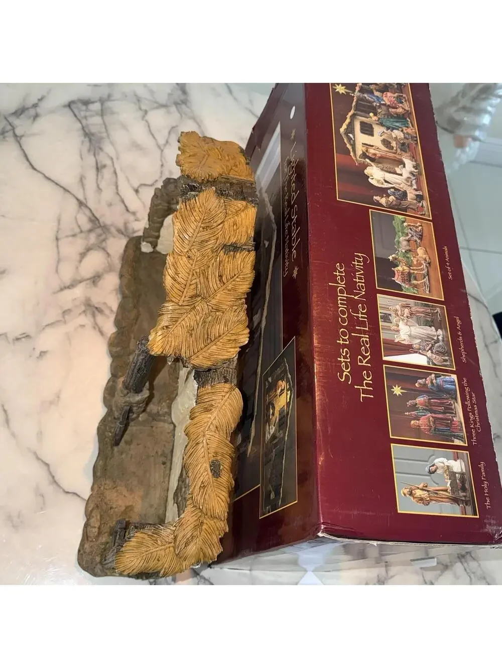 The Real Life Nativity Lighted Stable NEW Three Kings Gifts NIB CHRISTMAS Manger